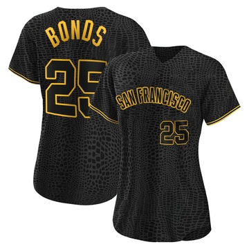 Black Authentic Bobby Bonds Women's San Francisco Giants Snake Skin City Jersey