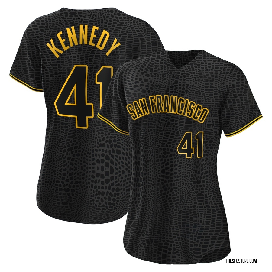 Black Authentic Buddy Kennedy Women's San Francisco Giants Snake Skin City Jersey