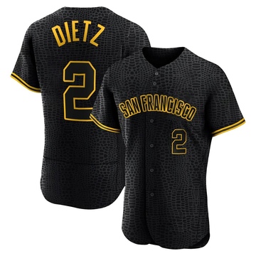 Black Authentic Dick Dietz Men's San Francisco Giants Snake Skin City Jersey