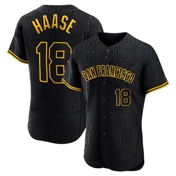 Black Authentic Eric Haase Men's San Francisco Giants Snake Skin City Jersey