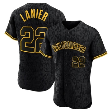 Black Authentic Hal Lanier Men's San Francisco Giants Snake Skin City Jersey
