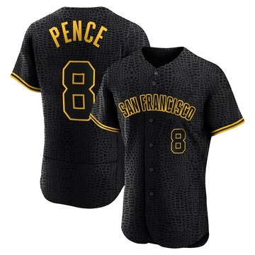 Black Authentic Hunter Pence Men's San Francisco Giants Snake Skin City Jersey
