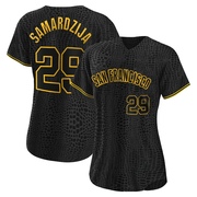 Black Authentic Jeff Samardzija Women's San Francisco Giants Snake Skin City Jersey