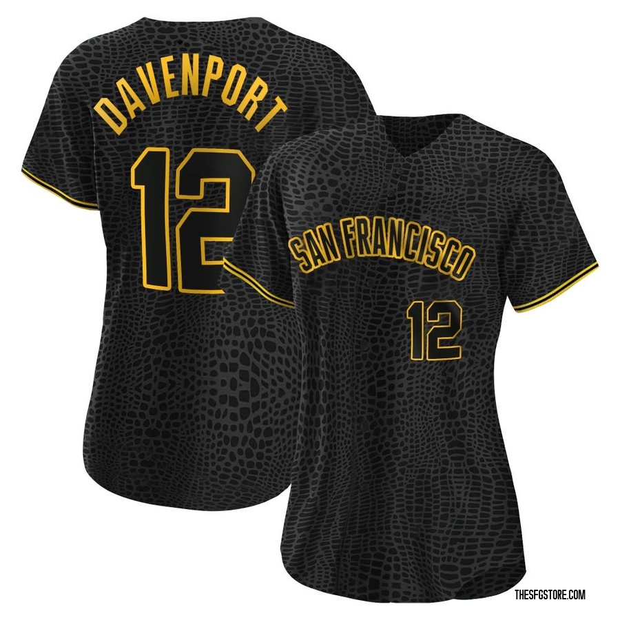Black Authentic Jim Davenport Women's San Francisco Giants Snake Skin City Jersey