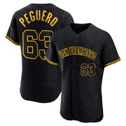 Black Authentic Joel Peguero Men's San Francisco Giants Snake Skin City Jersey