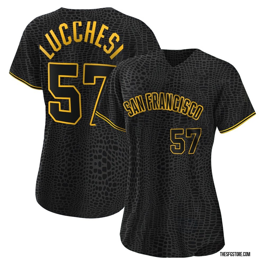 Black Authentic Joey Lucchesi Women's San Francisco Giants Snake Skin City Jersey