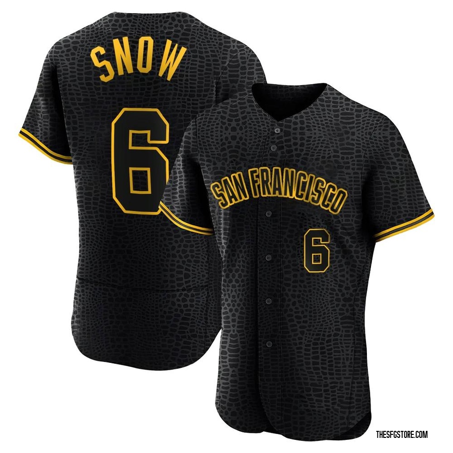 Black Authentic J.t. Snow Men's San Francisco Giants Snake Skin City Jersey