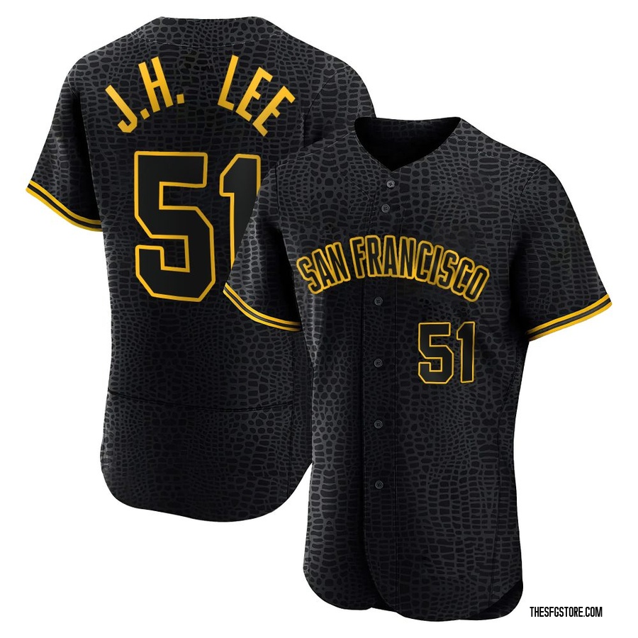 Black Authentic Jung Hoo Lee Men's San Francisco Giants Snake Skin City Jersey