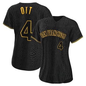 Black Authentic Mel Ott Women's San Francisco Giants Snake Skin City Jersey
