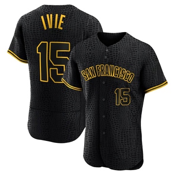 Black Authentic Mike Ivie Men's San Francisco Giants Snake Skin City Jersey