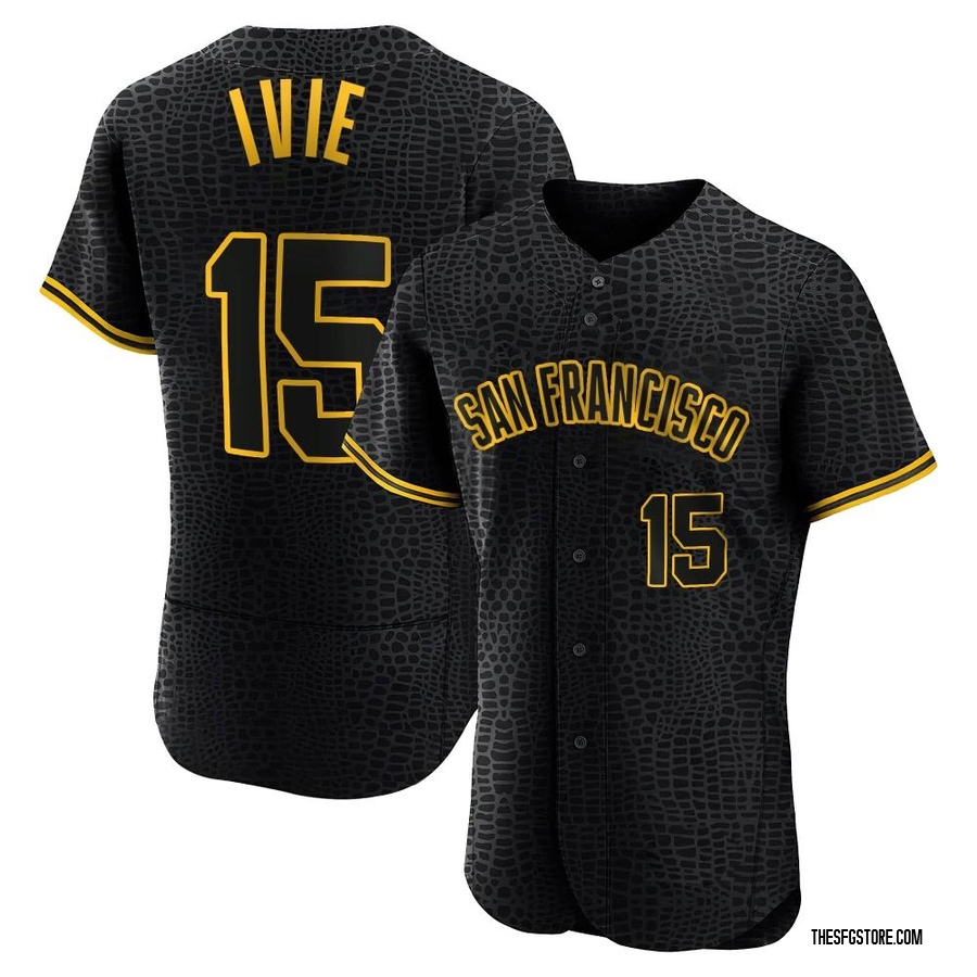 Black Authentic Mike Ivie Men's San Francisco Giants Snake Skin City Jersey