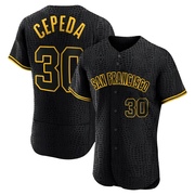 Black Authentic Orlando Cepeda Men's San Francisco Giants Snake Skin City Jersey