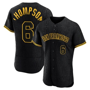 Black Authentic Robby Thompson Men's San Francisco Giants Snake Skin City Jersey