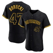 Black Authentic Ryan Borucki Men's San Francisco Giants Snake Skin City Jersey
