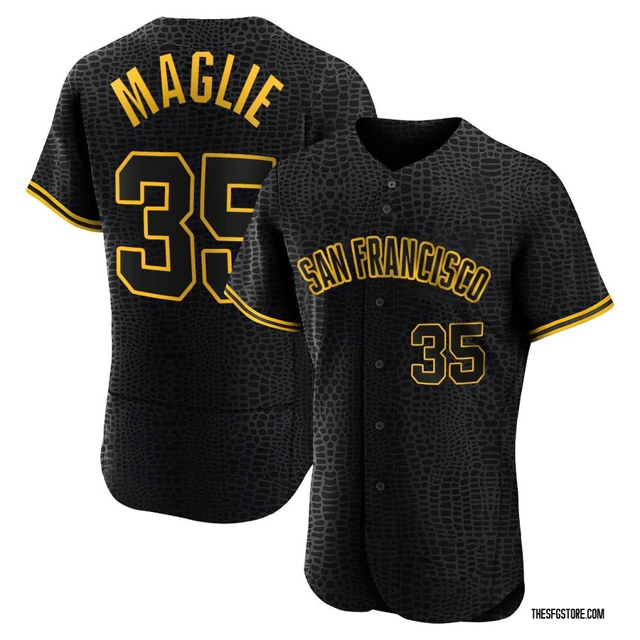Black Authentic Sal Maglie Men's San Francisco Giants Snake Skin City Jersey