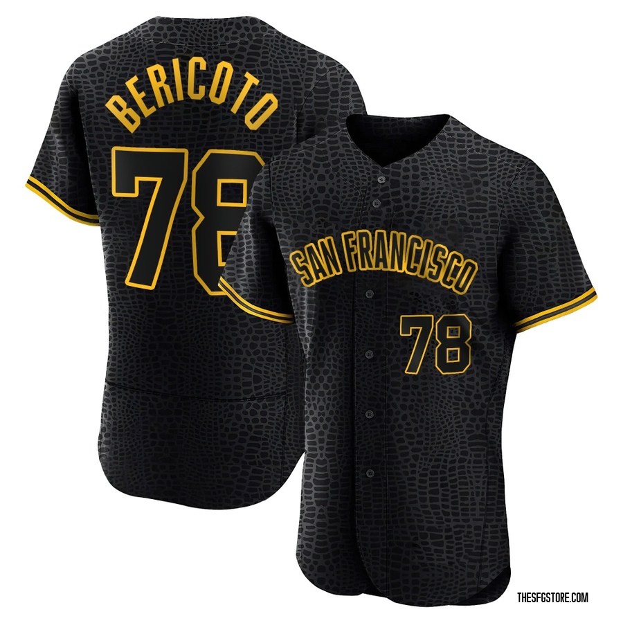 Black Authentic Victor Bericoto Men's San Francisco Giants Snake Skin City Jersey