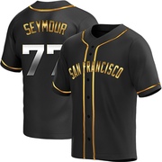 Black Golden Replica Carson Seymour Youth San Francisco Giants Alternate Jersey