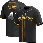 Black Golden Replica Darrell Evans Men's San Francisco Giants Alternate Jersey