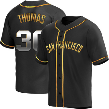 Black Golden Replica Derrel Thomas Men's San Francisco Giants Alternate Jersey