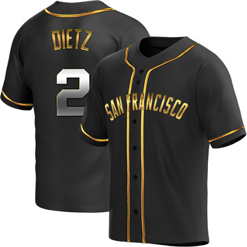 Black Golden Replica Dick Dietz Youth San Francisco Giants Alternate Jersey