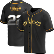Black Golden Replica Hal Lanier Youth San Francisco Giants Alternate Jersey