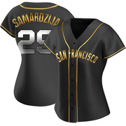 Black Golden Replica Jeff Samardzija Women's San Francisco Giants Alternate Jersey