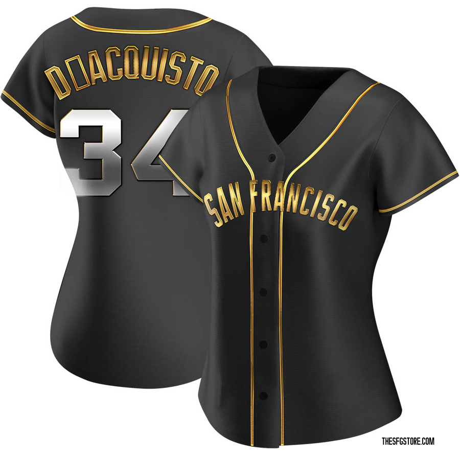 Black Golden Replica John D'acquisto Women's San Francisco Giants Alternate Jersey