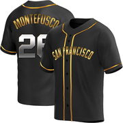 Black Golden Replica John Montefusco Men's San Francisco Giants Alternate Jersey