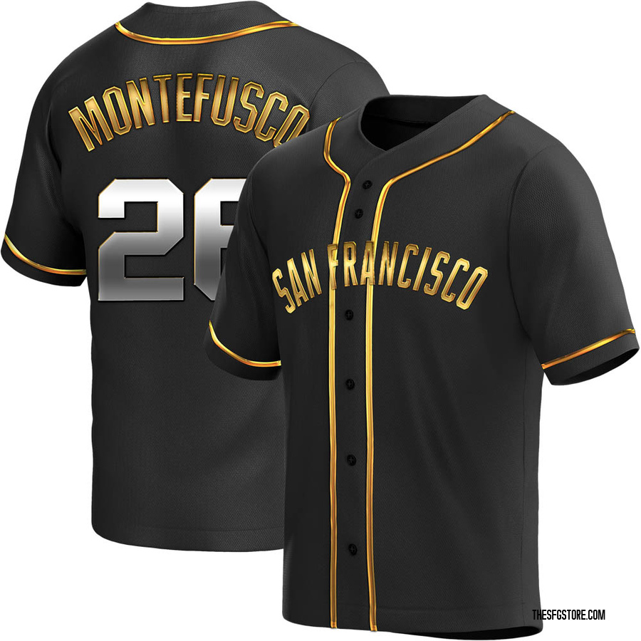Black Golden Replica John Montefusco Youth San Francisco Giants Alternate Jersey