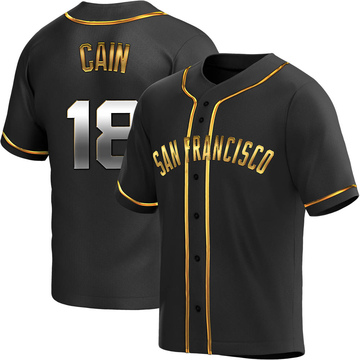 Black Golden Replica Matt Cain Men's San Francisco Giants Alternate Jersey