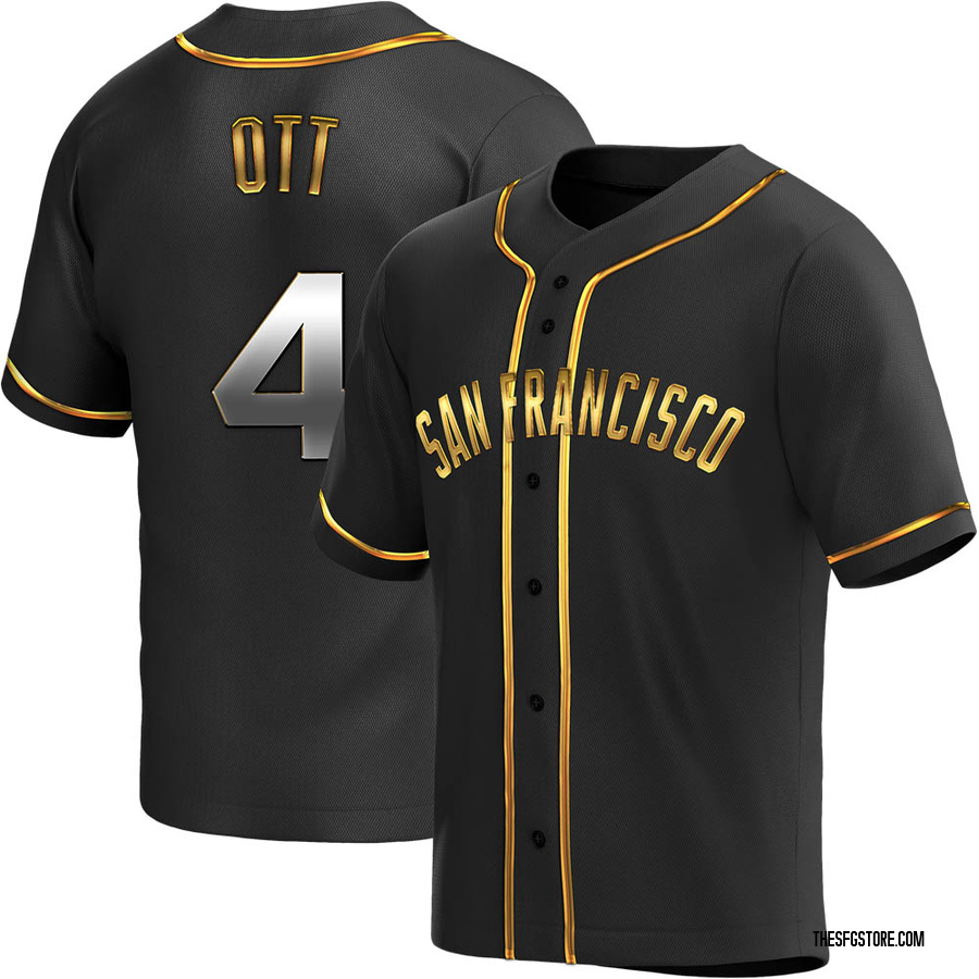 Black Golden Replica Mel Ott Youth San Francisco Giants Alternate Jersey