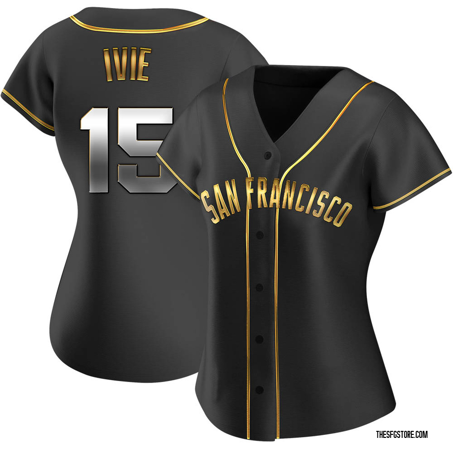 Black Golden Replica Mike Ivie Women's San Francisco Giants Alternate Jersey