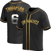 Black Golden Replica Robby Thompson Men's San Francisco Giants Alternate Jersey
