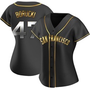 Black Golden Replica Ryan Borucki Women's San Francisco Giants Alternate Jersey