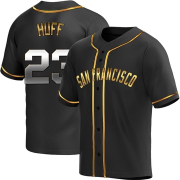 Black Golden Replica Sam Huff Men's San Francisco Giants Alternate Jersey