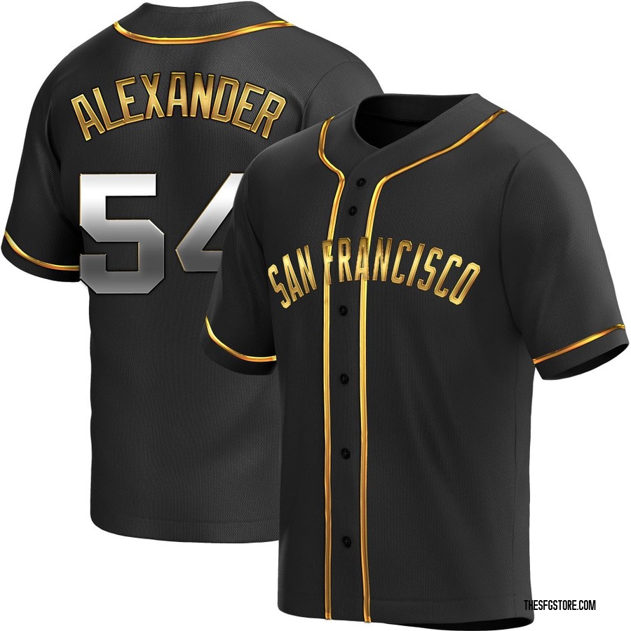 Black Golden Replica Scott Alexander Men's San Francisco Giants Alternate Jersey