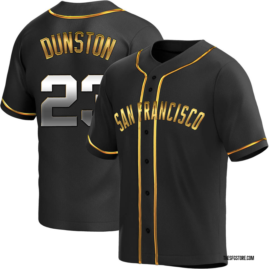 Black Golden Replica Shawon Dunston Men's San Francisco Giants Alternate Jersey