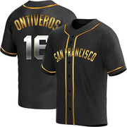 Black Golden Replica Steve Ontiveros Youth San Francisco Giants Alternate Jersey