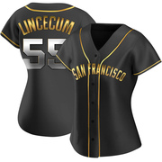 Black Golden Replica Tim Lincecum Women's San Francisco Giants Alternate Jersey