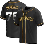 Black Golden Replica Victor Bericoto Men's San Francisco Giants Alternate Jersey