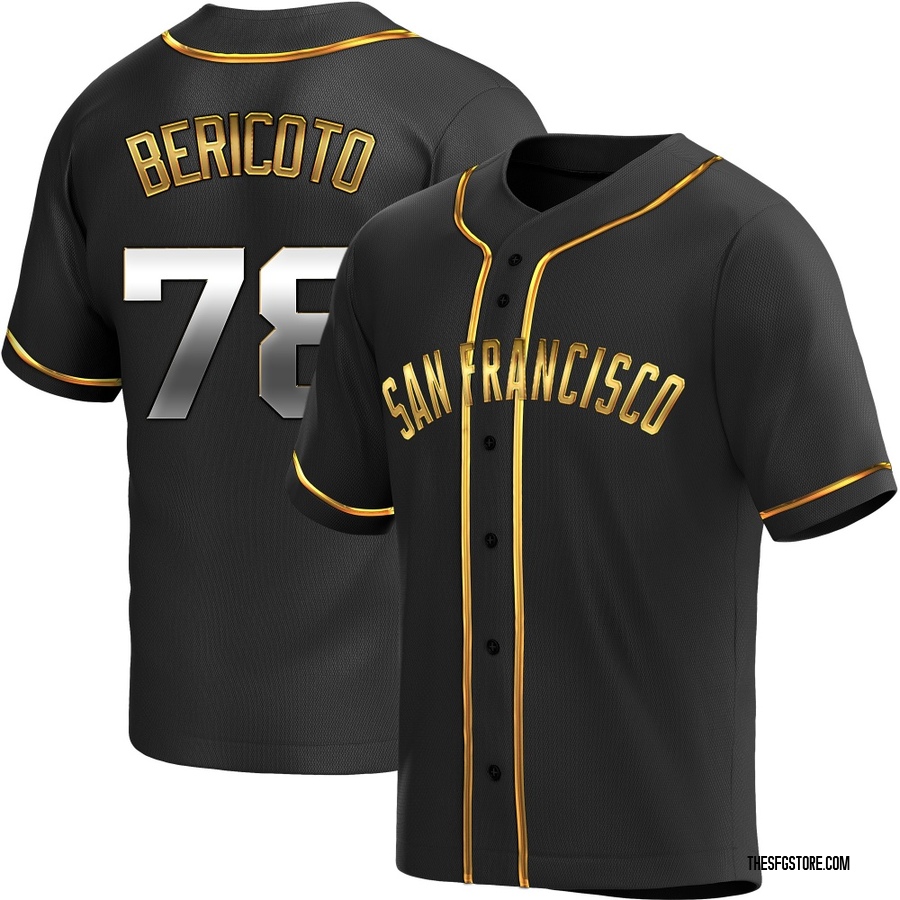 Black Golden Replica Victor Bericoto Men's San Francisco Giants Alternate Jersey