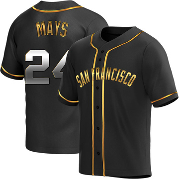 Black Golden Replica Willie Mays Youth San Francisco Giants Alternate Jersey