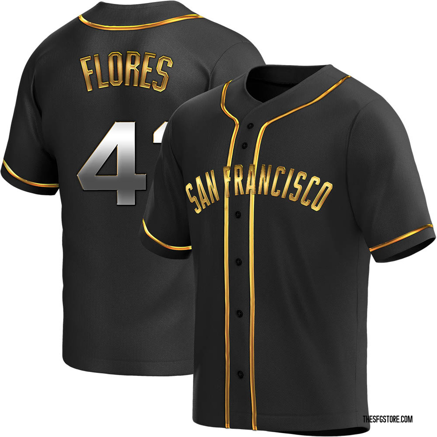 Black Golden Replica Wilmer Flores Youth San Francisco Giants Alternate Jersey