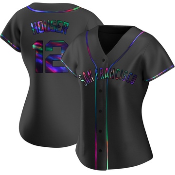 Black Holographic Replica Adrian Houser Women's San Francisco Giants Alternate Jersey