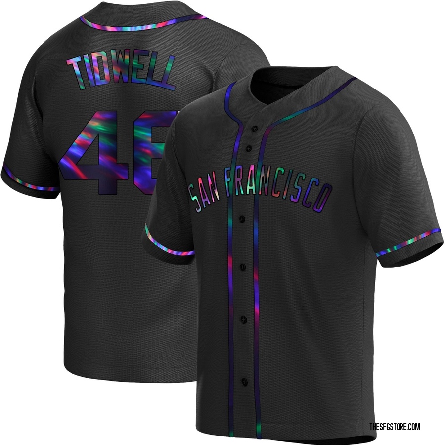 Black Holographic Replica Blade Tidwell Men's San Francisco Giants Alternate Jersey