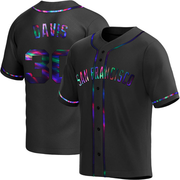 Black Holographic Replica Chili Davis Youth San Francisco Giants Alternate Jersey