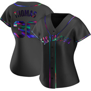 Black Holographic Replica Derrel Thomas Women's San Francisco Giants Alternate Jersey