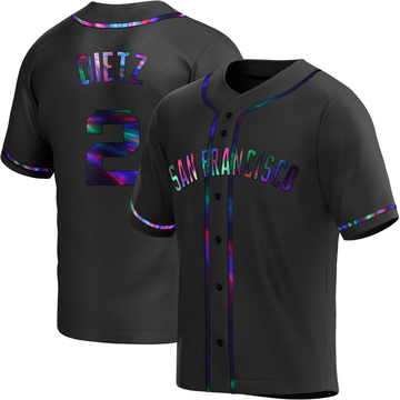 Black Holographic Replica Dick Dietz Youth San Francisco Giants Alternate Jersey