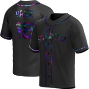 Black Holographic Replica Eric Haase Men's San Francisco Giants Alternate Jersey