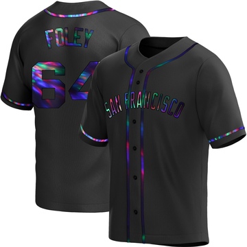 Black Holographic Replica Jason Foley Men's San Francisco Giants Alternate Jersey